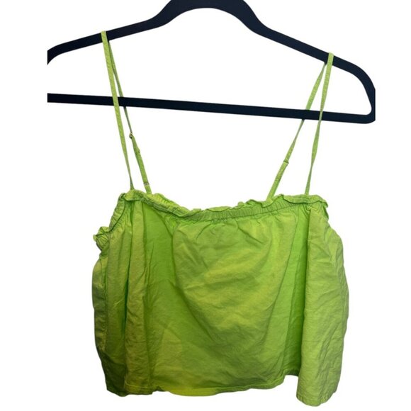 WeWoreWhat Lime Green Ruffle Crop Top Size Large - Picture 1 of 2
